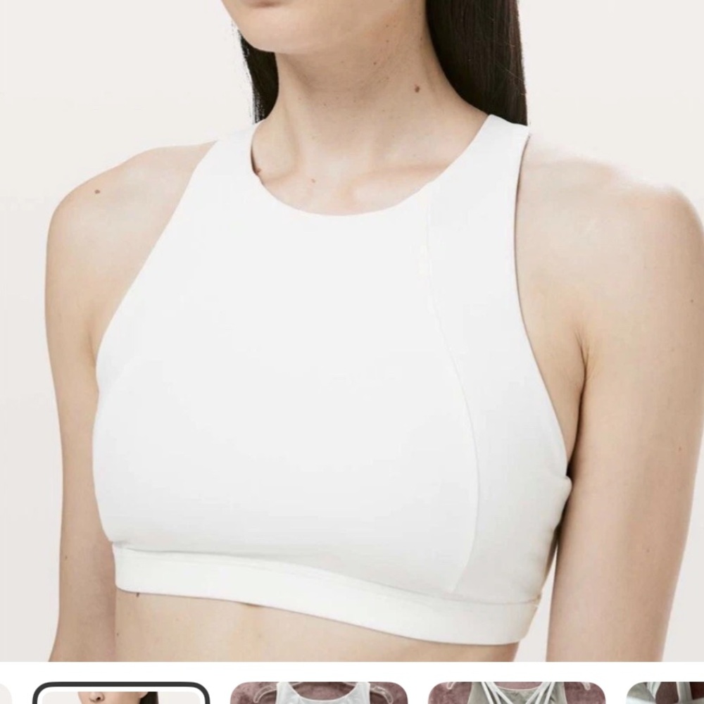 lululemon athletica Women's Serene High Neck Bra in White